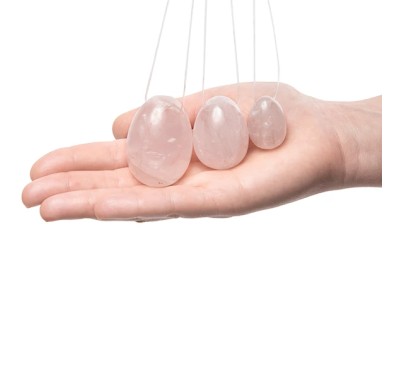 Kulki gejszy - La Gemmes Yoni Egg Set Rose Quartz